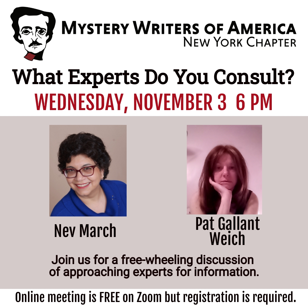 Virtual chapter meeting: 'What Experts Do You Consult?' - Mystery ...